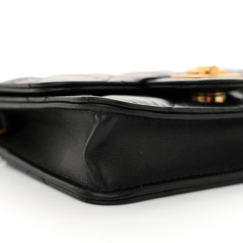 Aged Calfskin Quilted Reissue Belt Bag Black