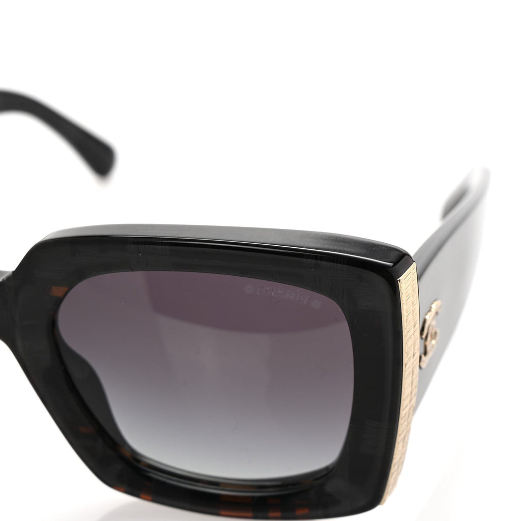 Acetate Rectangle Sunglasses 5435-A Black
