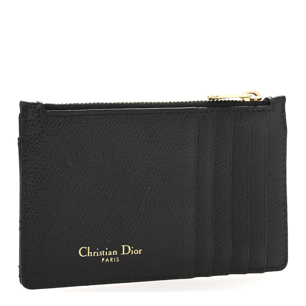 Grained Calfskin Cannage Diorama Wallet Black