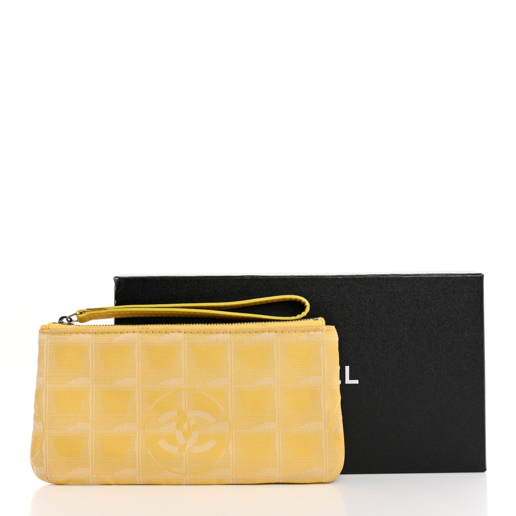 Nylon Travel Ligne Zip Wristlet Yellow