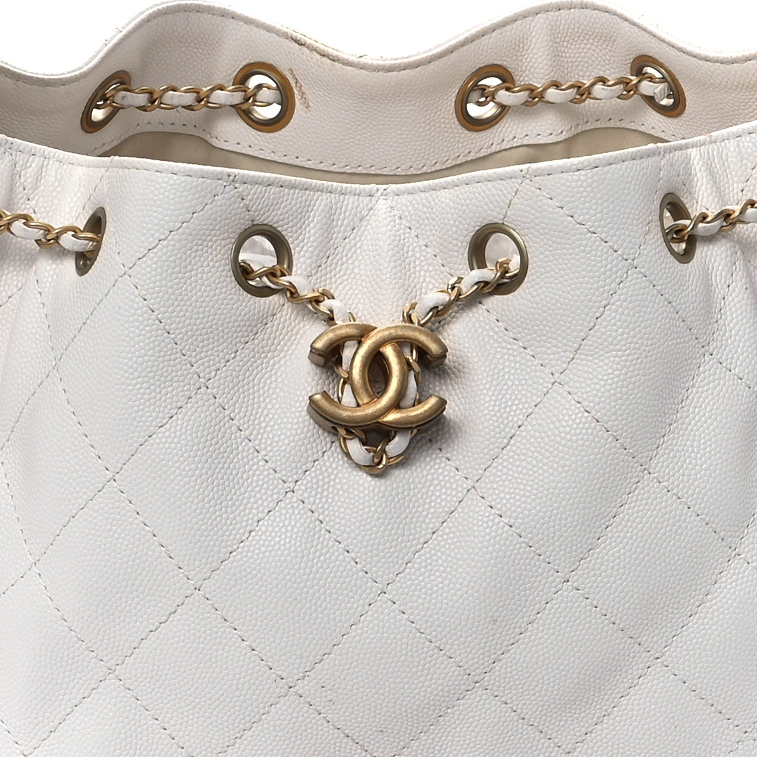 Caviar Quilted Small Chanel 25 Handbag White