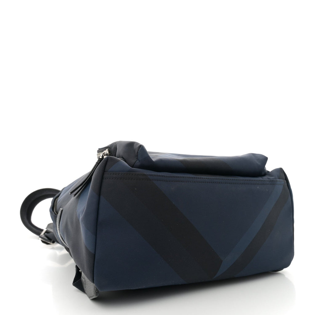 Nylon Check Print Abbeydale Simple Backpack Navy
