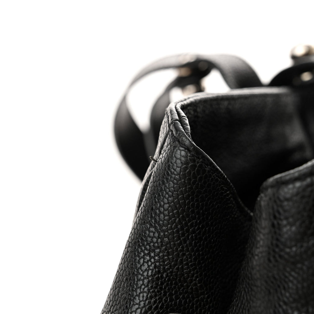 Glazed Caviar Reissue Double Pocket In The City Tote Black