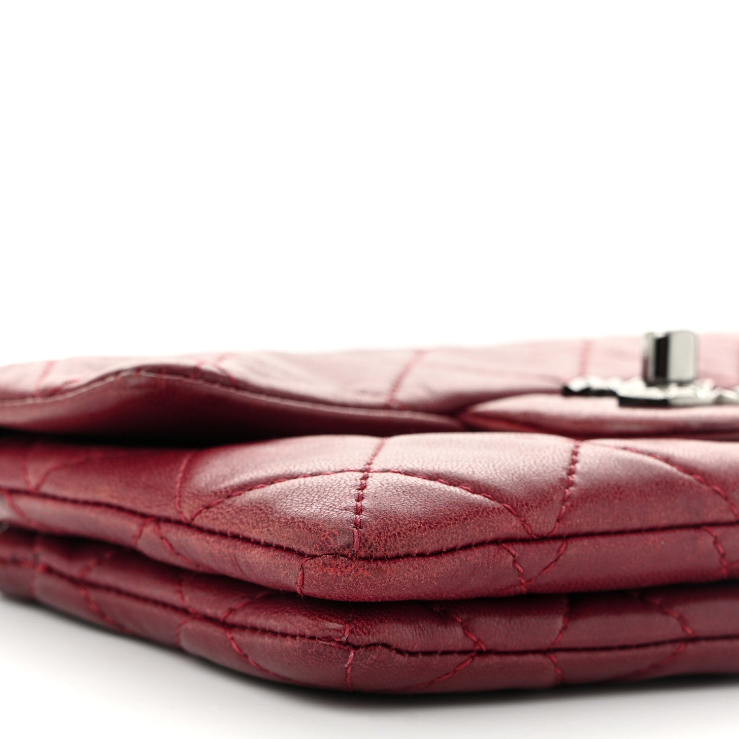 Lambskin Quilted Mini Mineral Nights Flap Crossbody Bag Dark Red