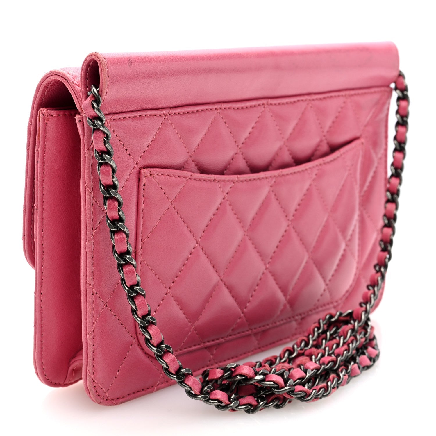 Lambskin Quilted Medium Crossing Times Flap Pink