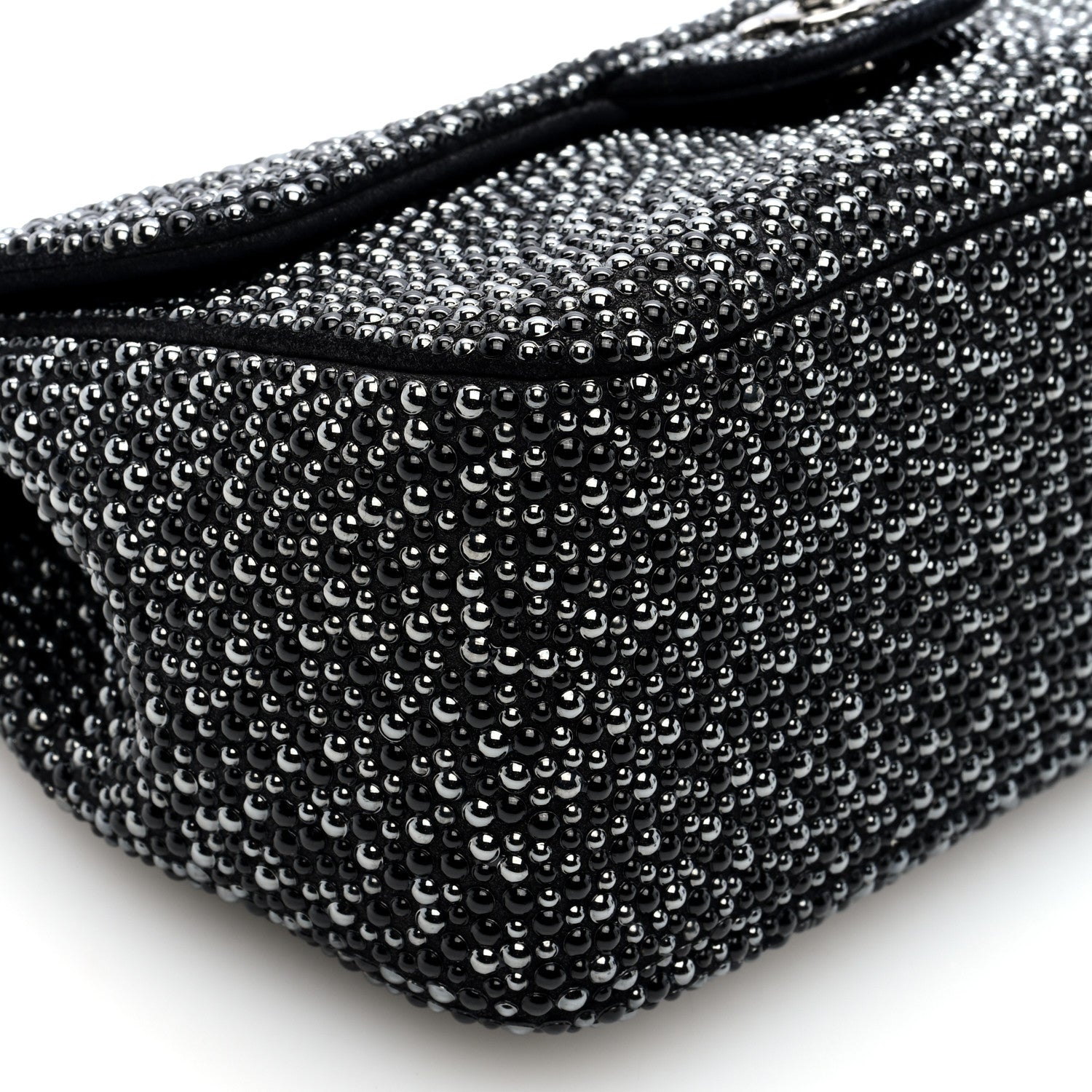 Suede Beaded Small Flap Dark Grey