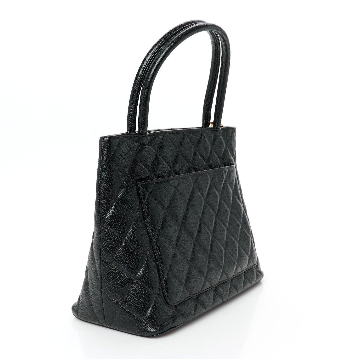 Caviar Quilted Medallion Tote Black