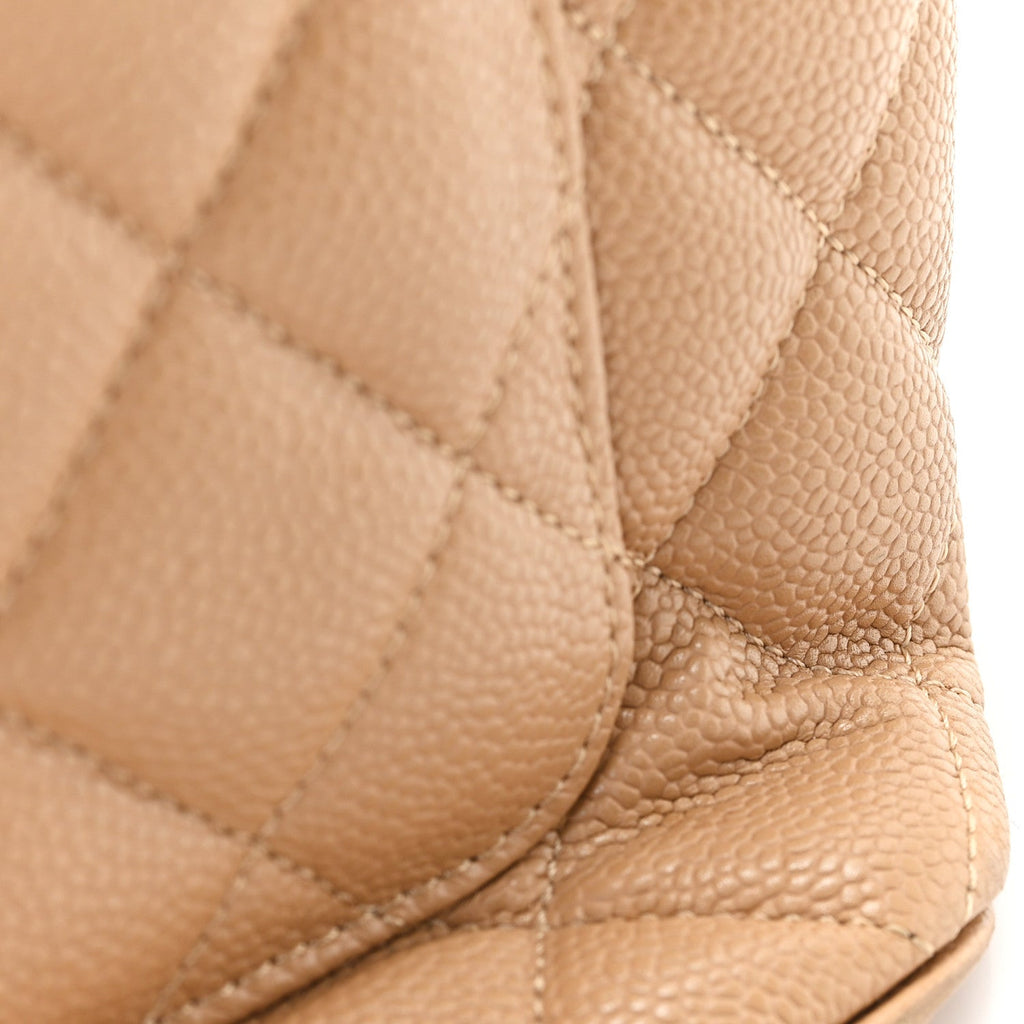 Caviar Quilted Medallion Tote Beige
