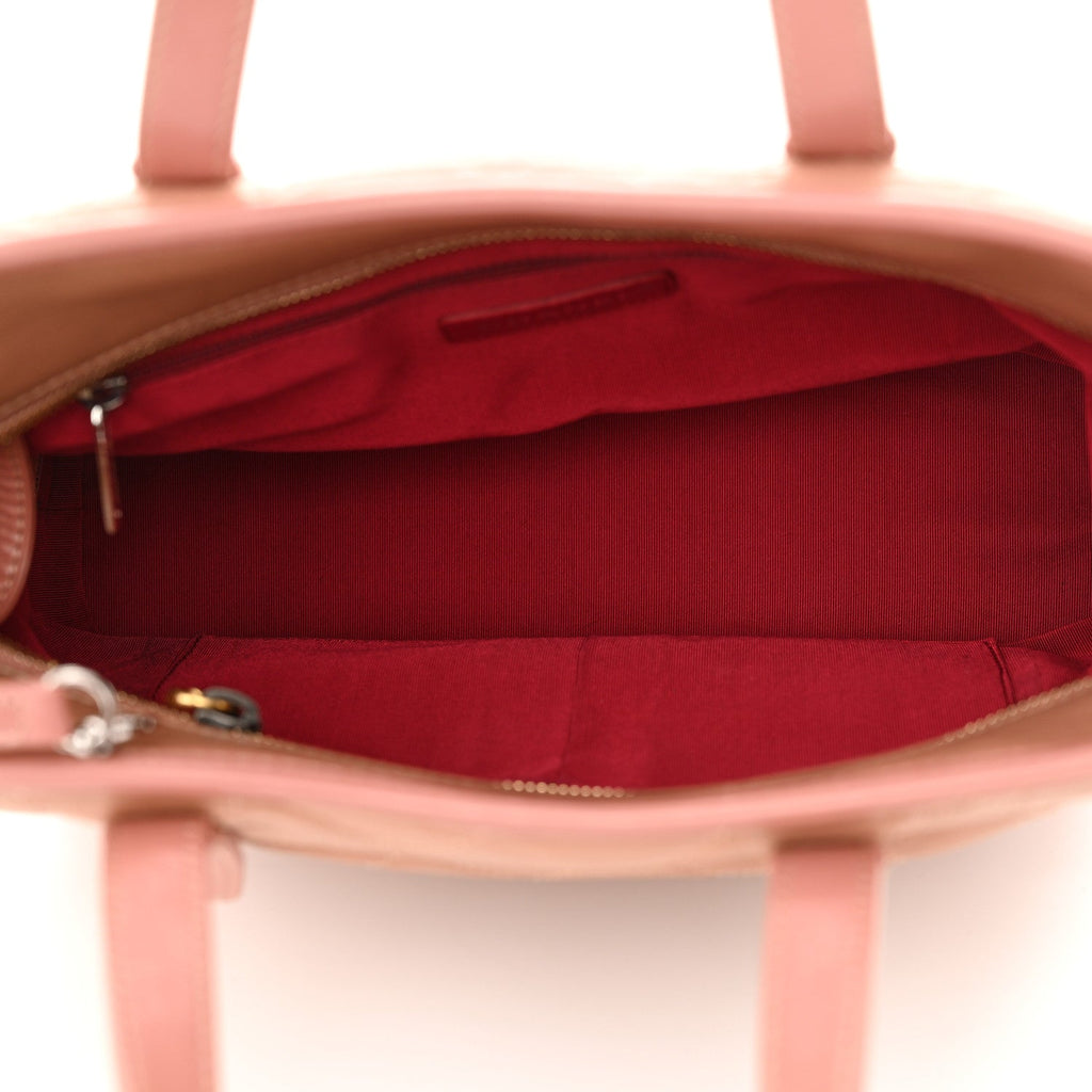 Aged Calfskin Quilted Medium Gabrielle Shopping Tote  Pink