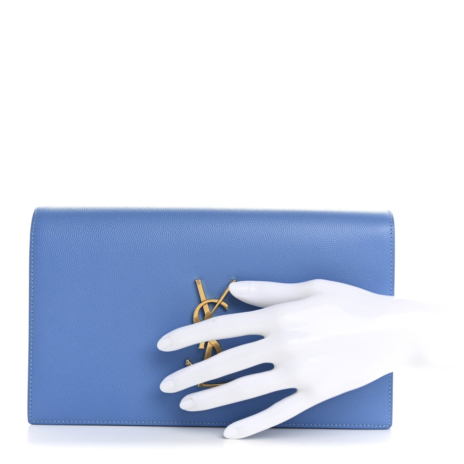 Grain De Poudre Classic Kate Monogram Clutch Blue Clair