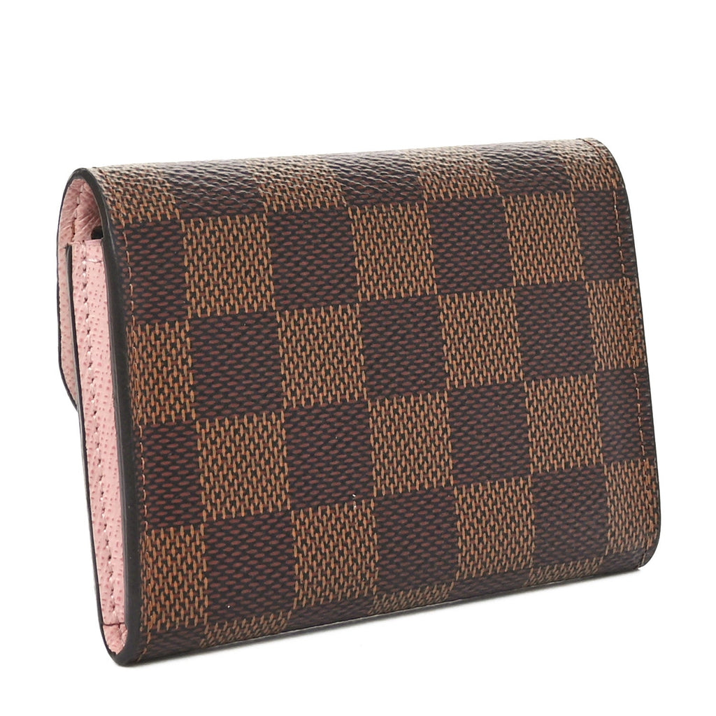 Damier Ebene Rosalie Coin Purse Rose Ballerine