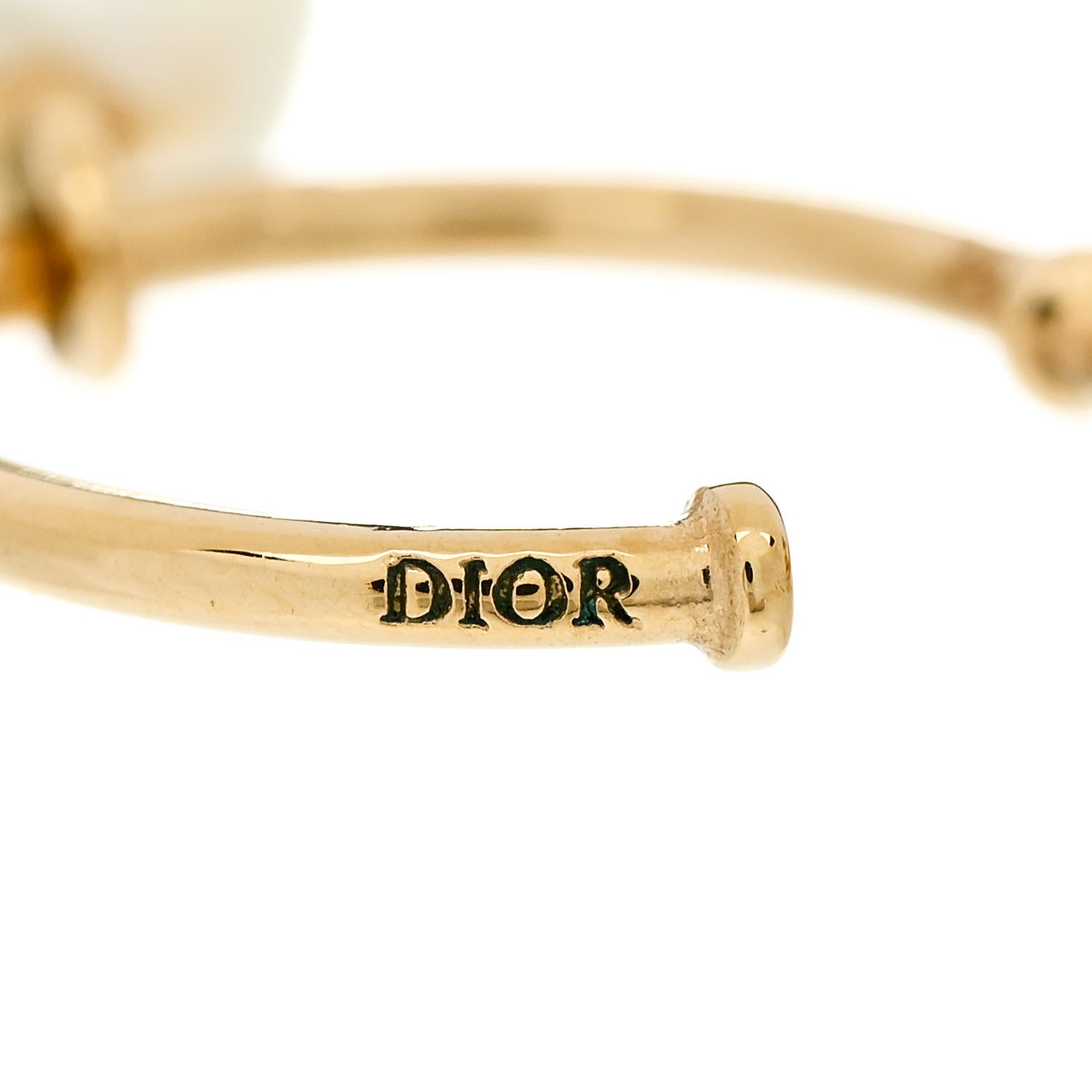 Pearl Crystal Petit CD Hoop Drop Earrings Gold