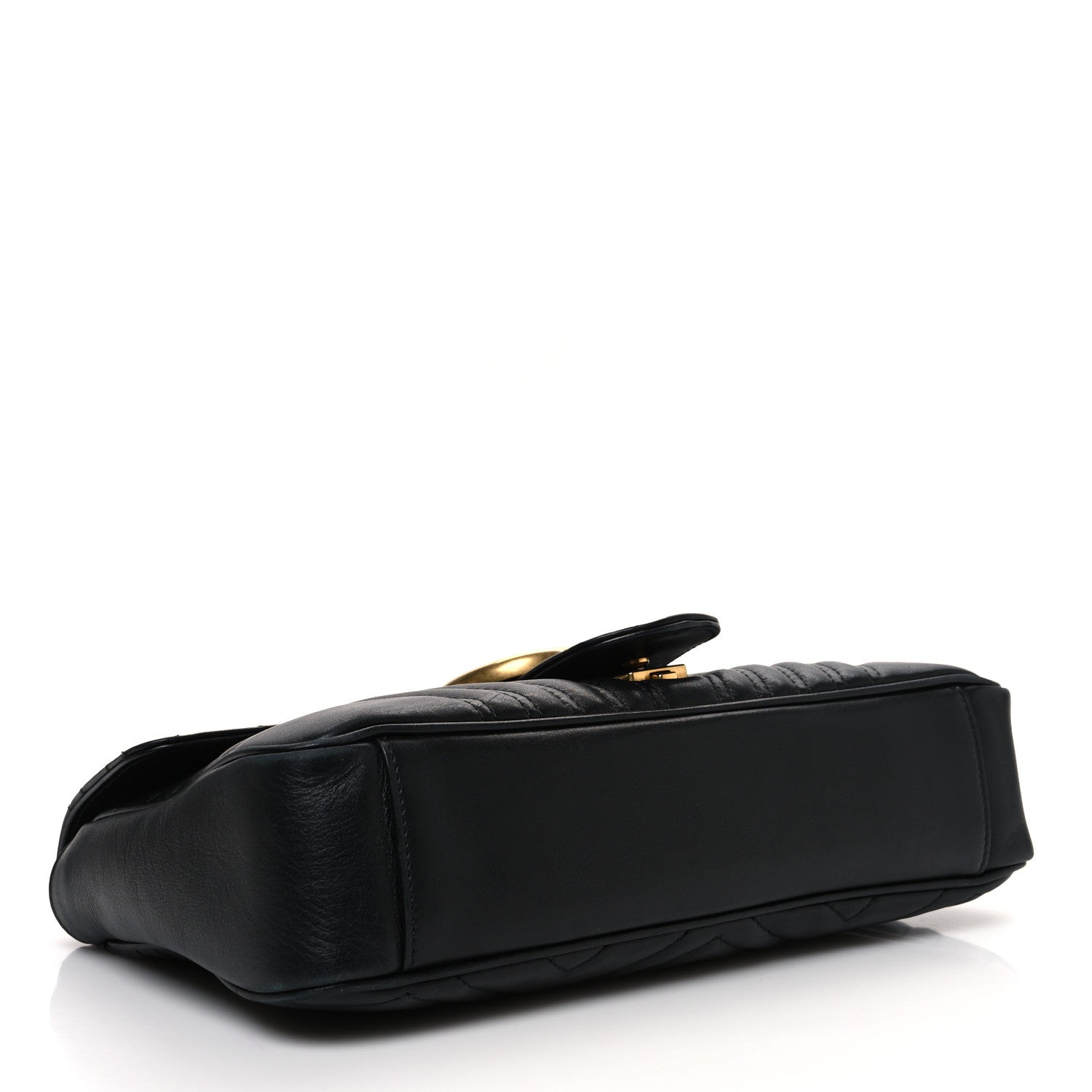 Calfskin Matelasse Medium GG Marmont Shoulder Bag Black
