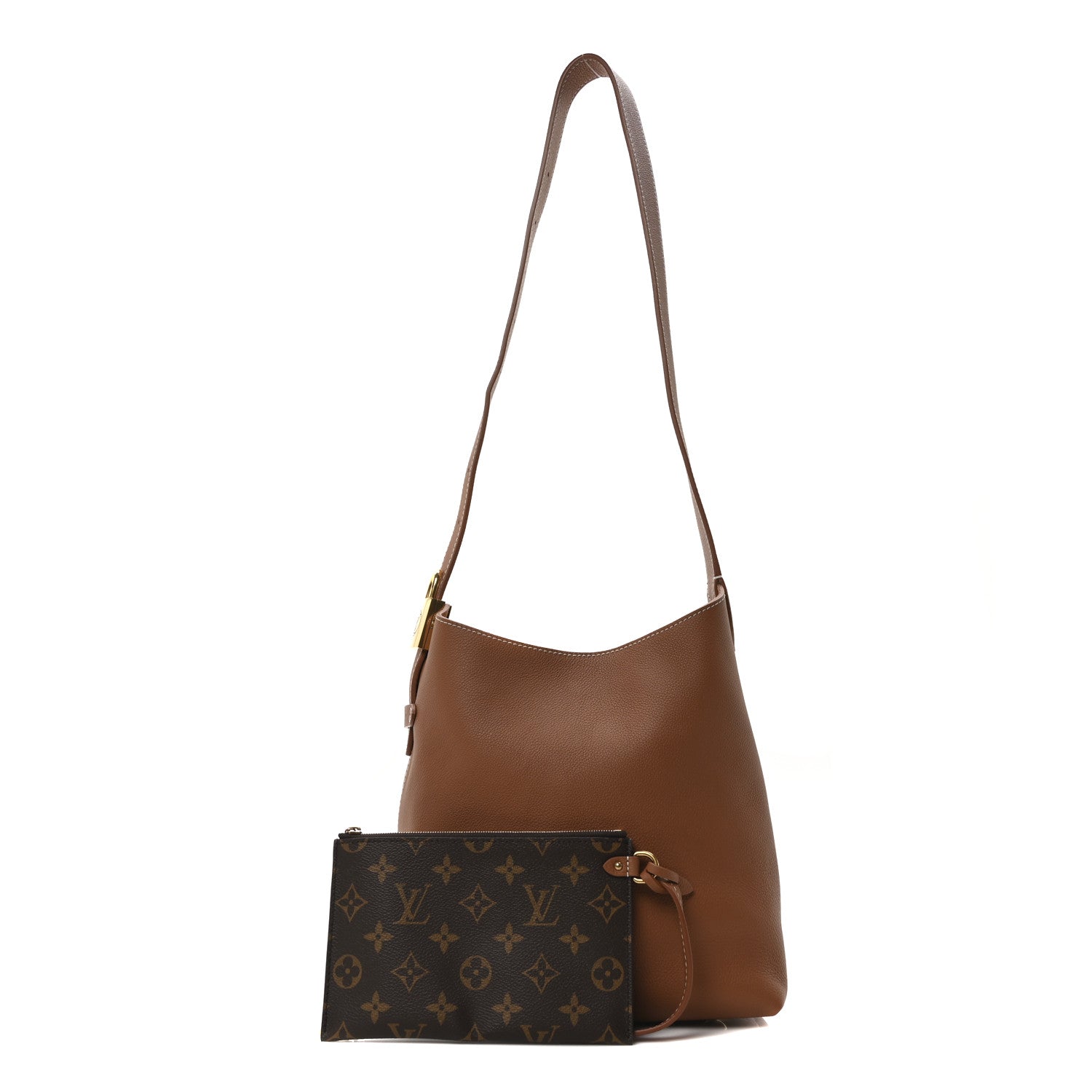 Grained Calfskin Low Key Hobo PM Cognac
