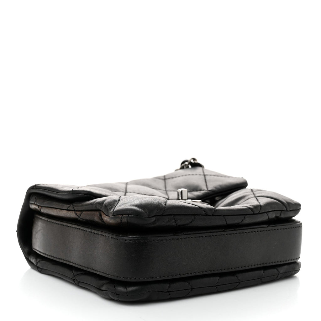 Lambskin Quilted Mini Chanel 3 Flap Black