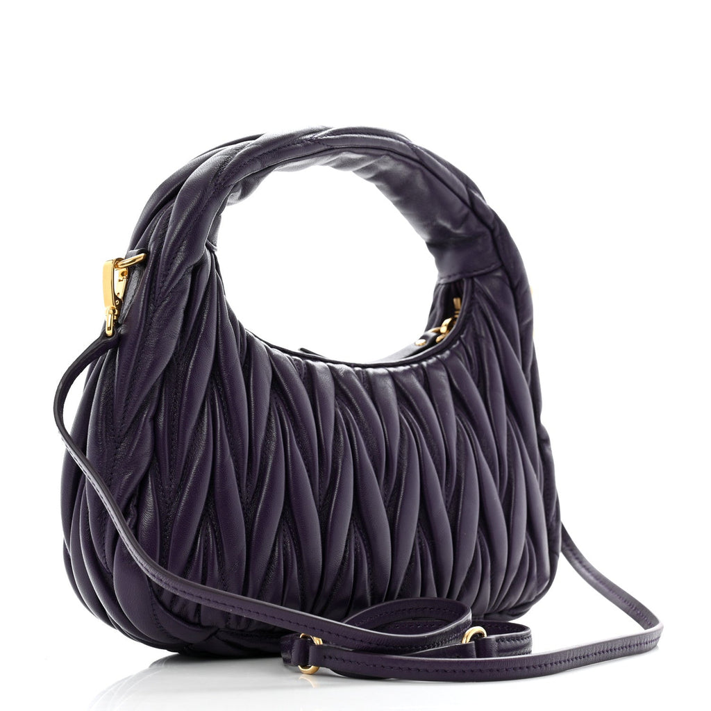 Nappa Matelasse Small Wander Hobo Viola