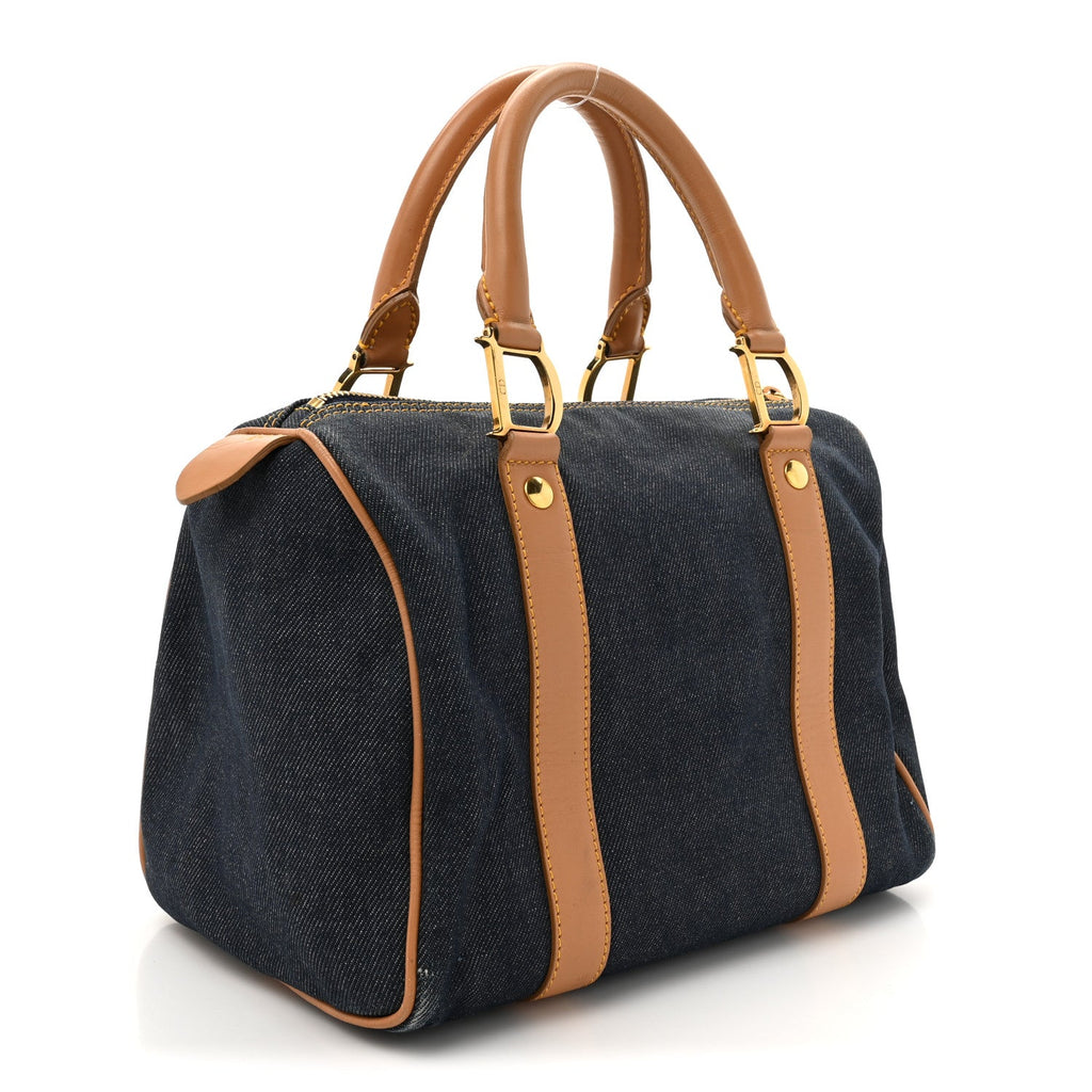 Denim Calfskin Boston Bag Blue