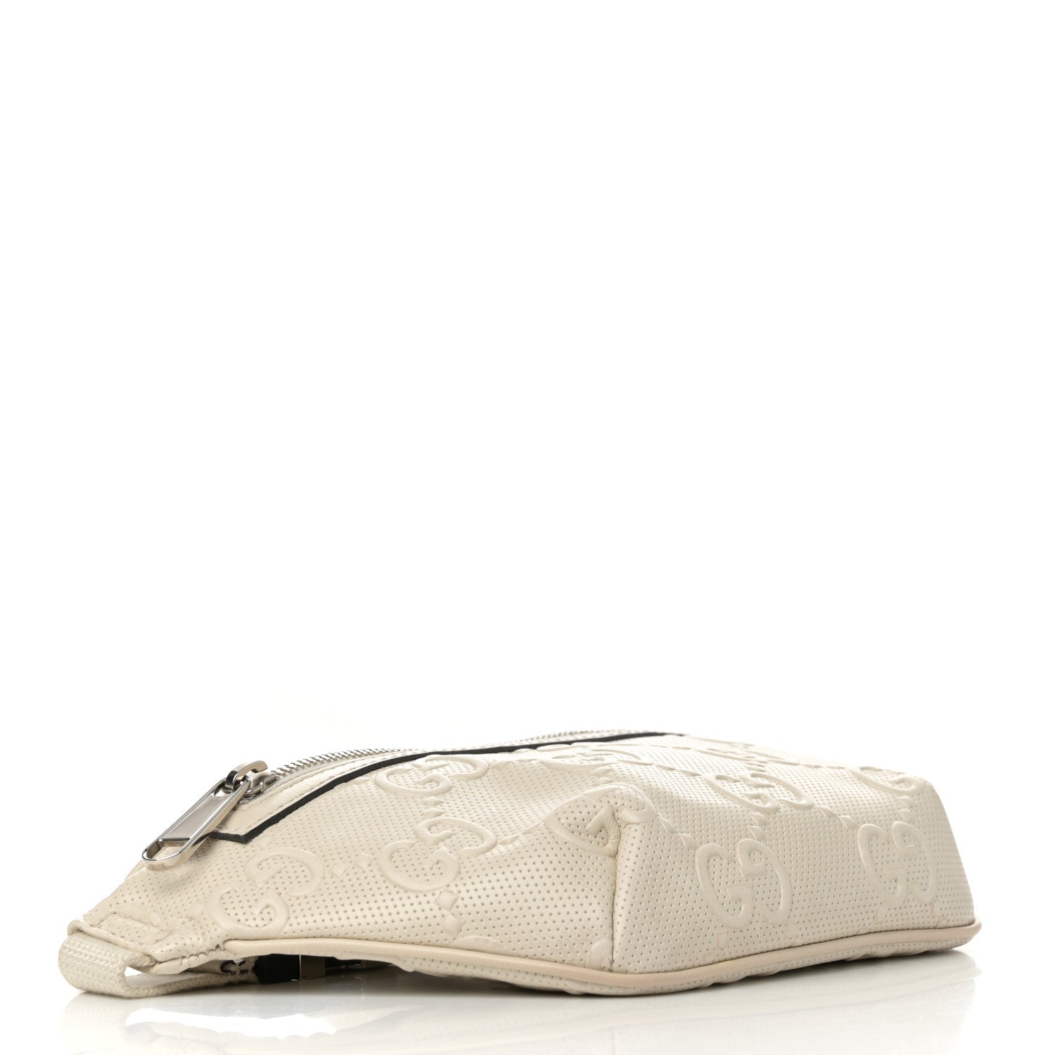 Calfskin GG Tennis Embossed Belt Bag Mystic White