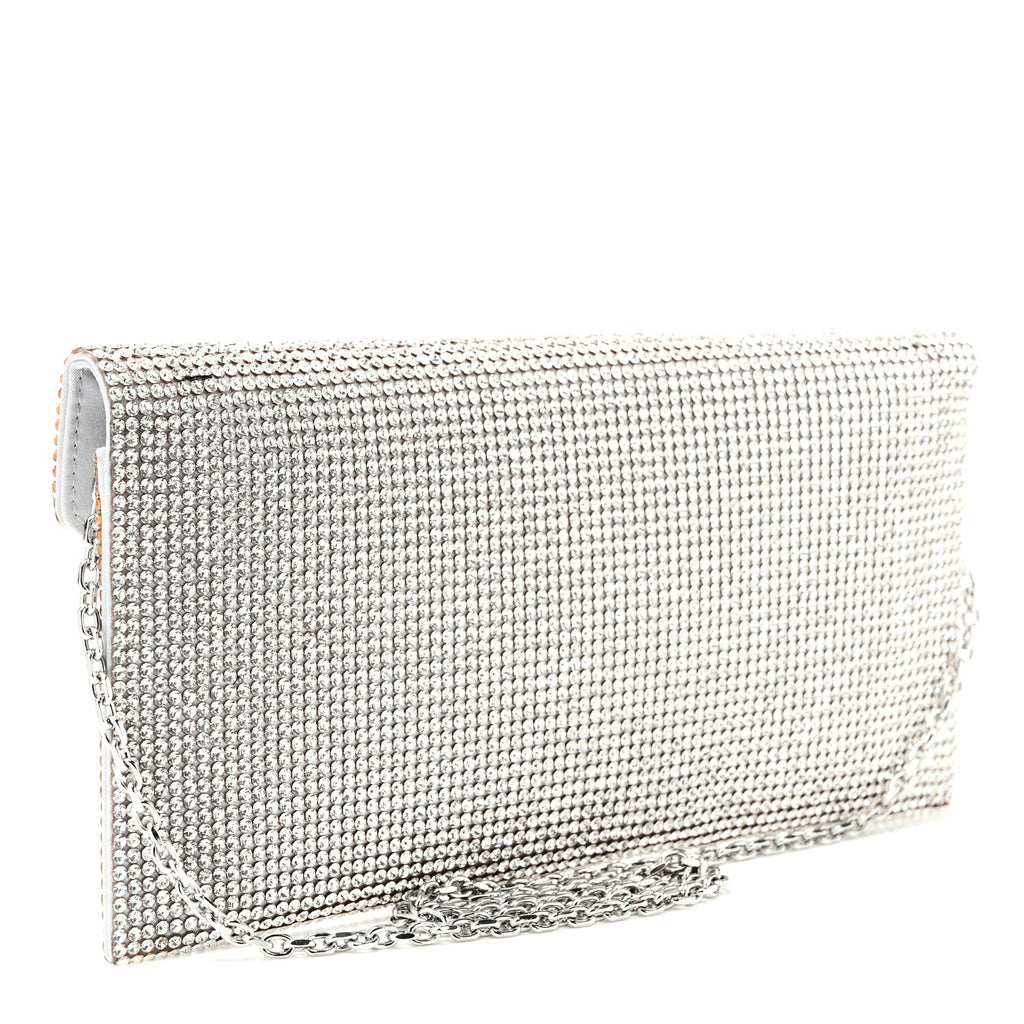 Swarovski Crystal Envelope Clutch Silver