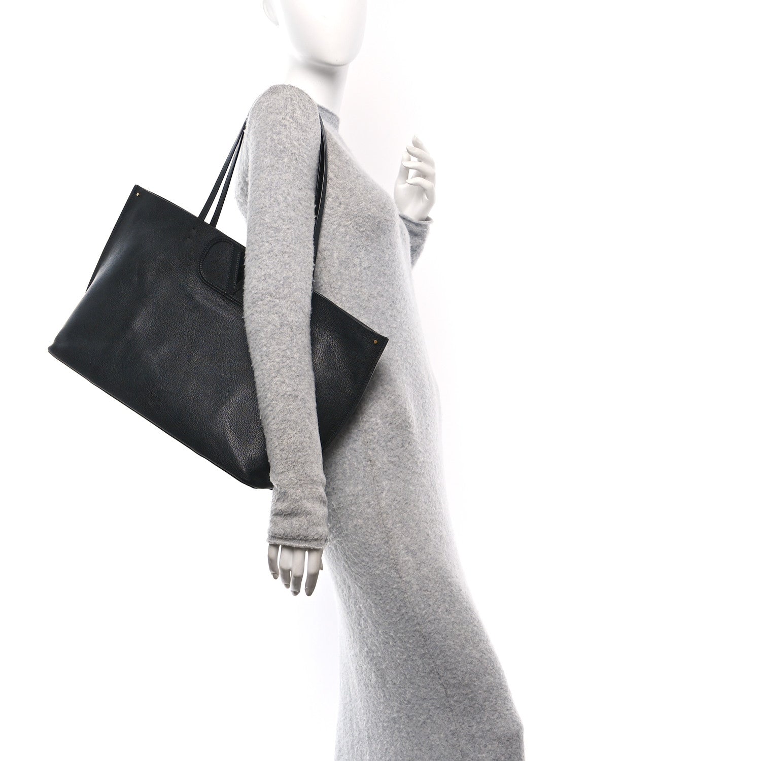 Calfskin Large Vlogo Fillme Tote Black