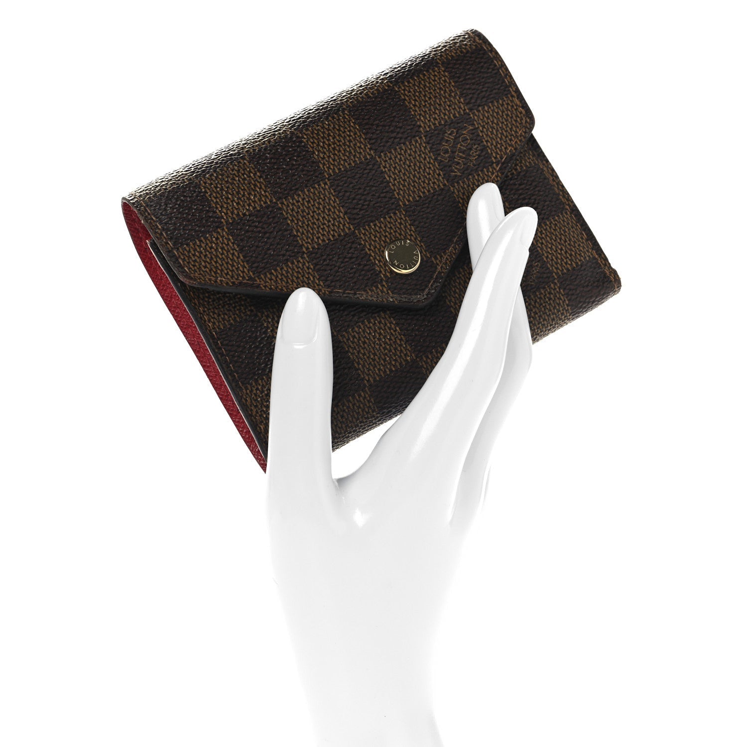 Damier Ebene Victorine Wallet Cherry