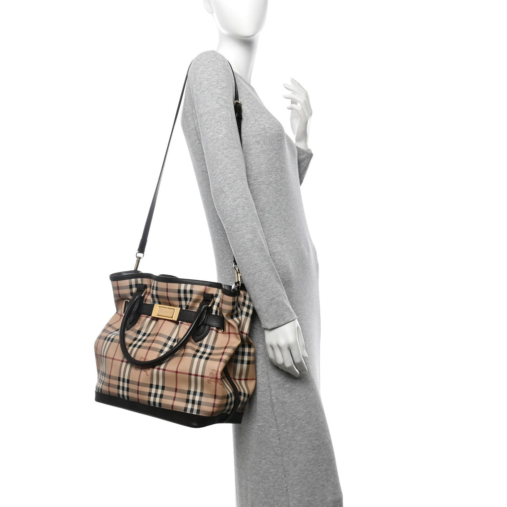Haymarket Check Medium Golderton Tote Chocolate