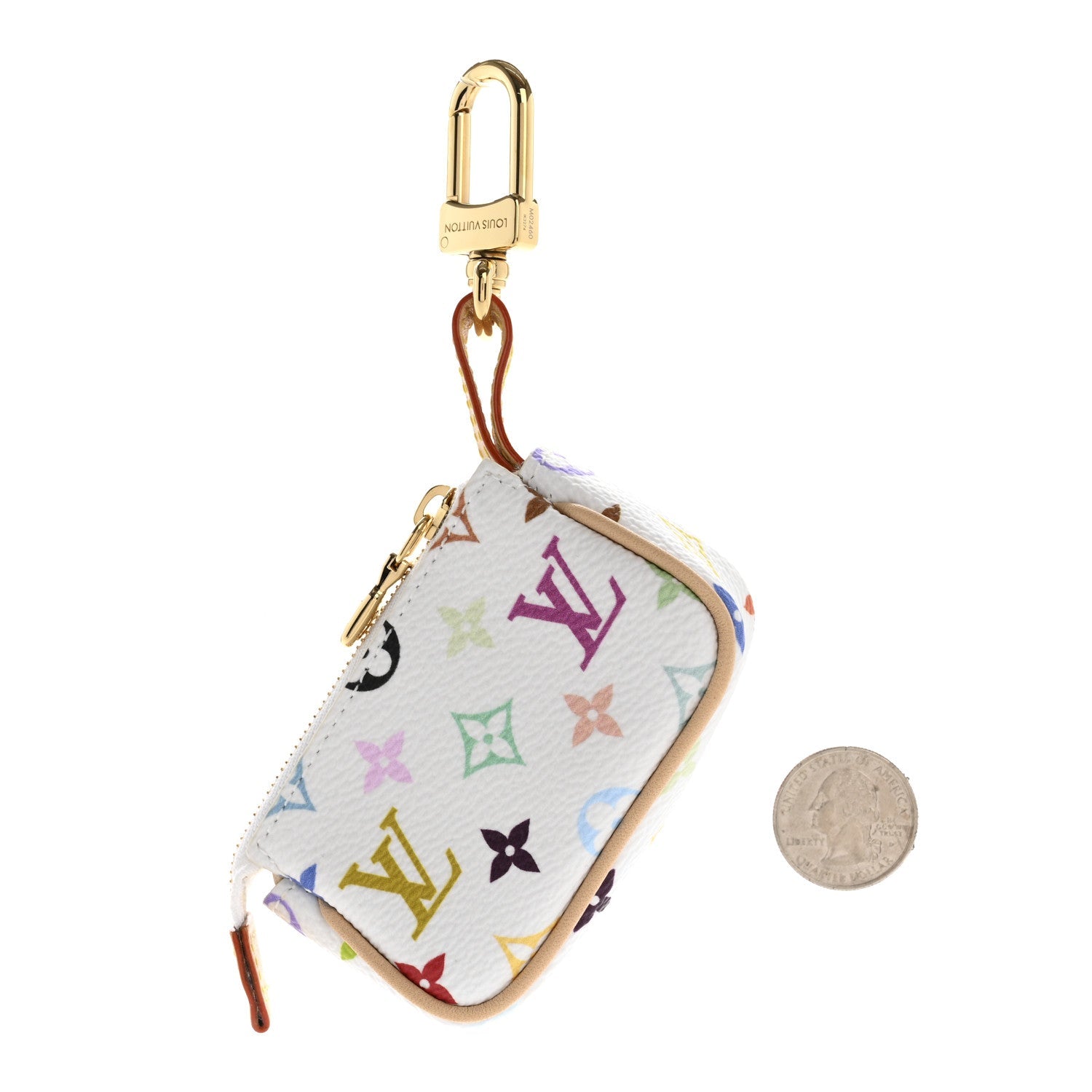 LV x TM Monogram Multicolor Micro Pochette White
