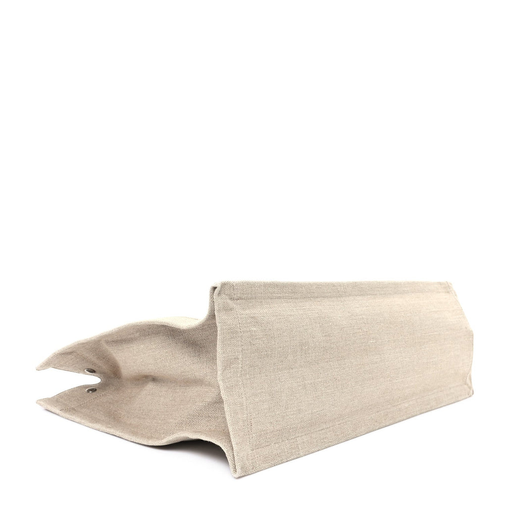 Linen Calfskin Rive Gauche Tote Optic White