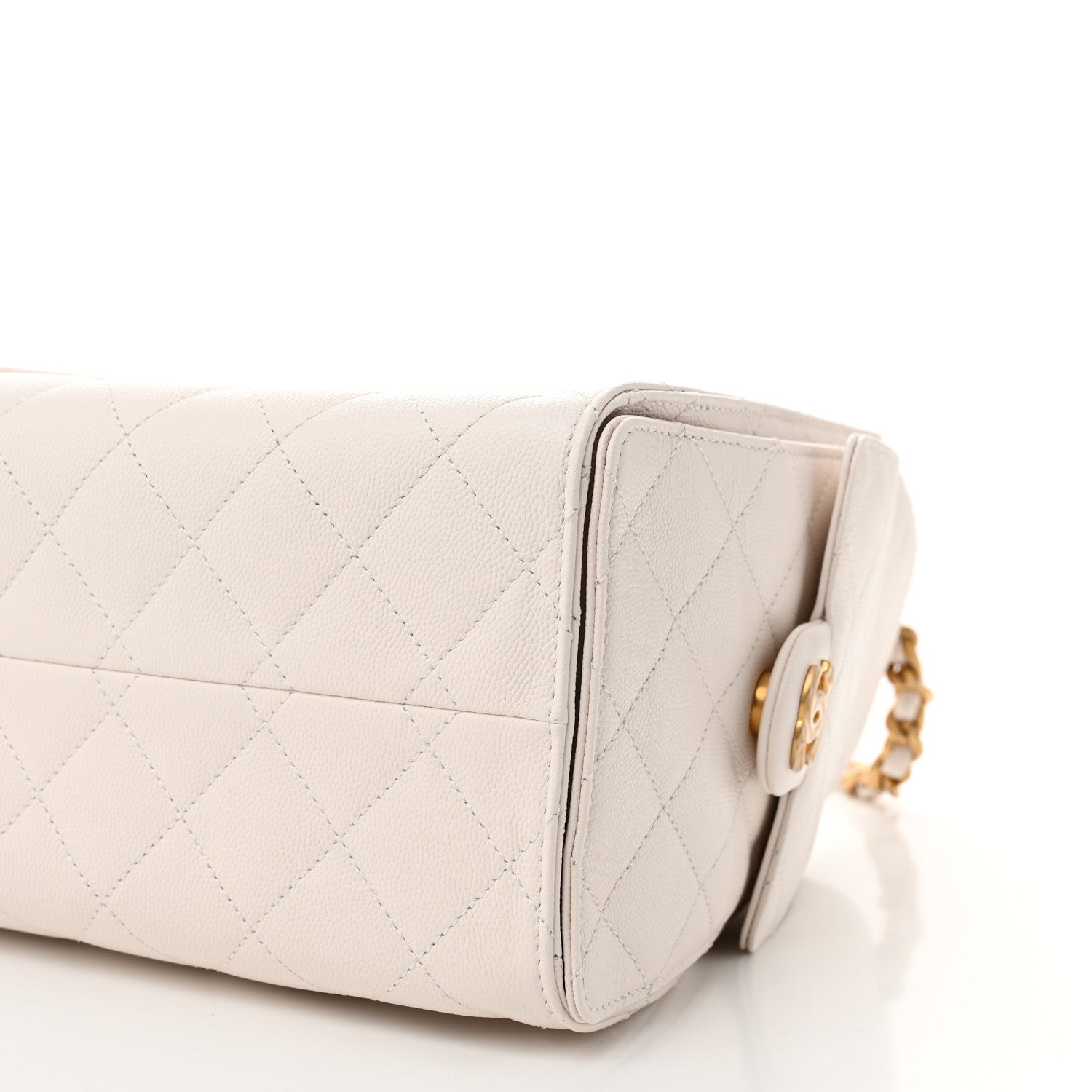 Caviar Quilted Small Chanel 25 Handbag White