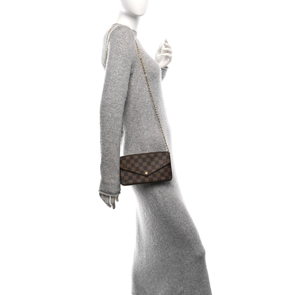Damier Ebene Pochette Felicie Chain Wallet