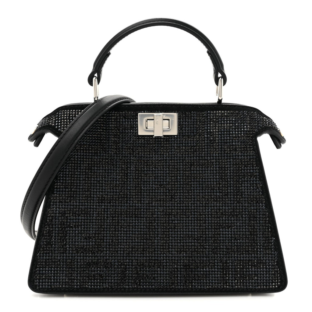 Crystal Shiny Nappa FF Petite Peekaboo I SEE U Satchel Black