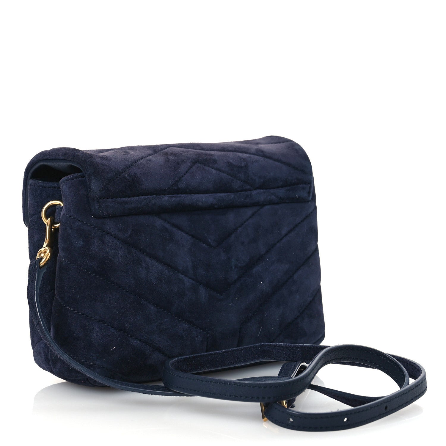 Suede Y Quilted Monogram Toy Loulou Crossbody Bag Navy
