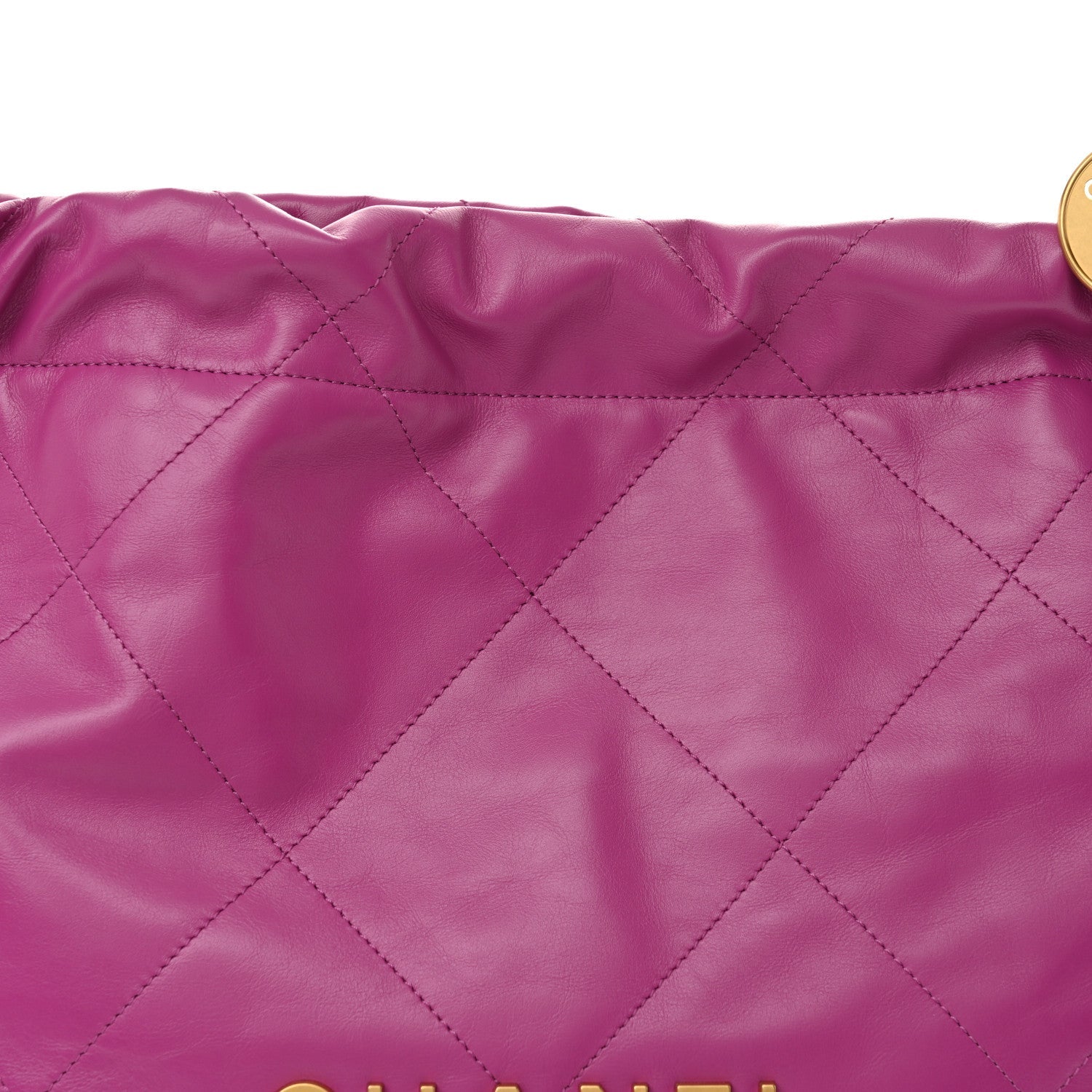 Shiny Calfskin Quilted Small Chanel 22 Purple