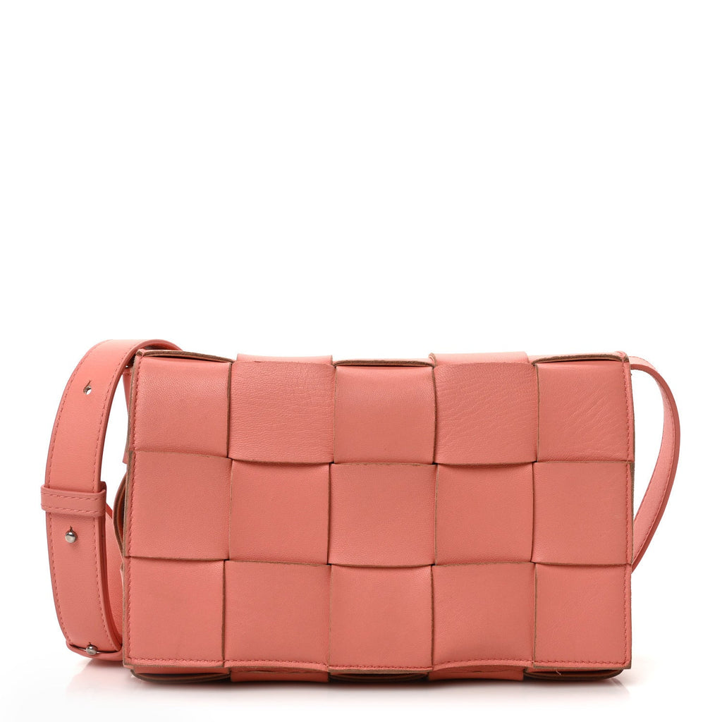 Lambskin Maxi Intrecciato Cassette Crossbody Bag Tangerine