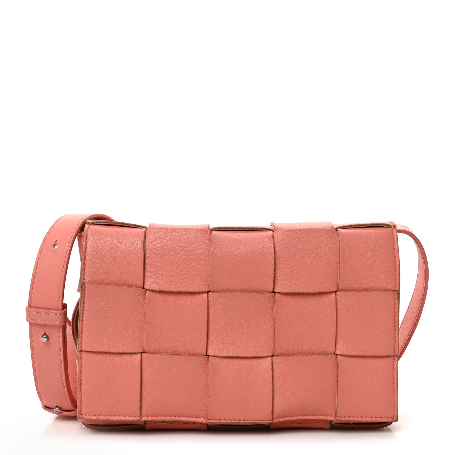 Lambskin Maxi Intrecciato Cassette Crossbody Bag Tangerine