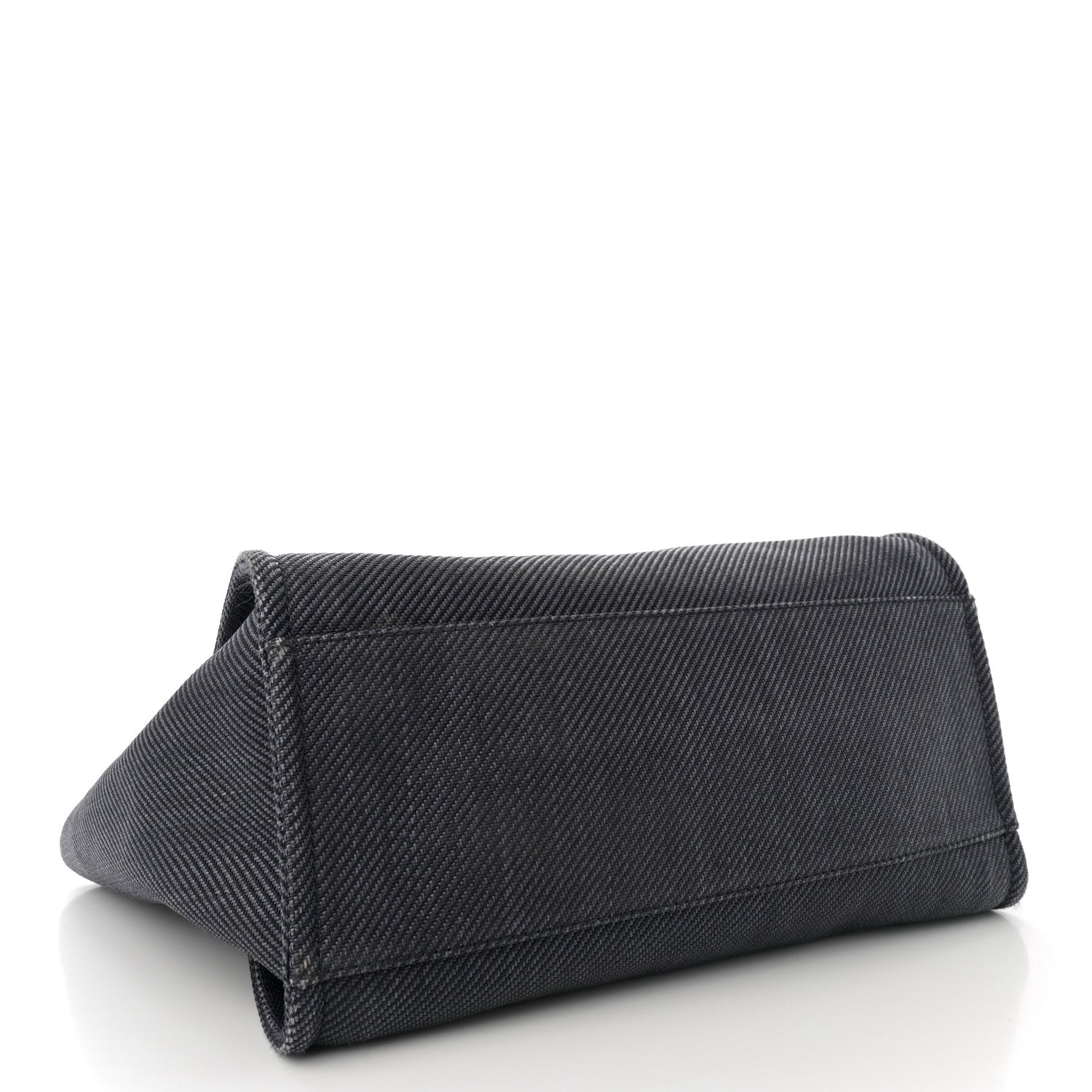 Mixed Fibers Calfskin Striped Medium Deauville Tote Black Black