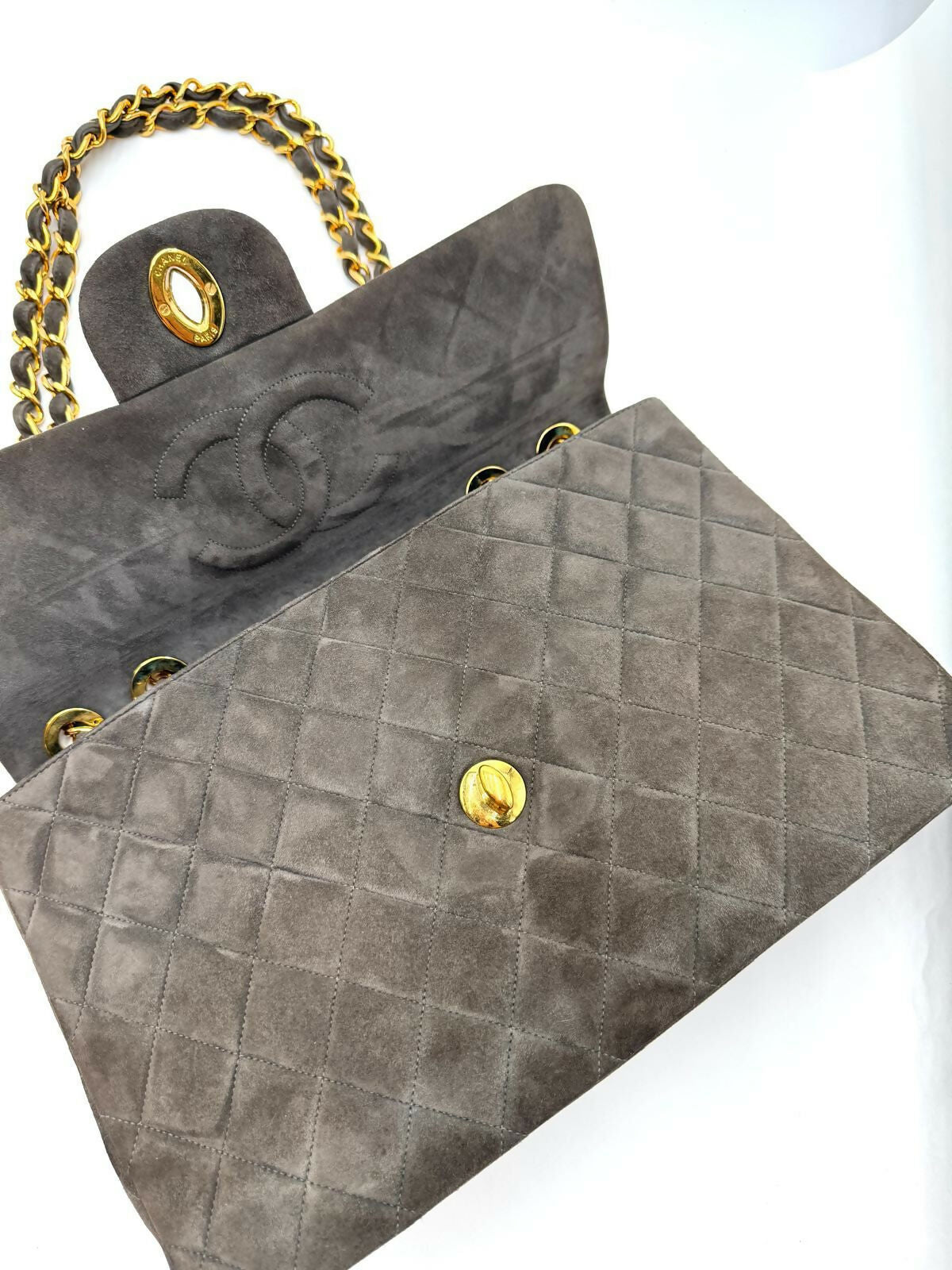 Chanel Vintage Series 3 Suede Maxi Flap Bag