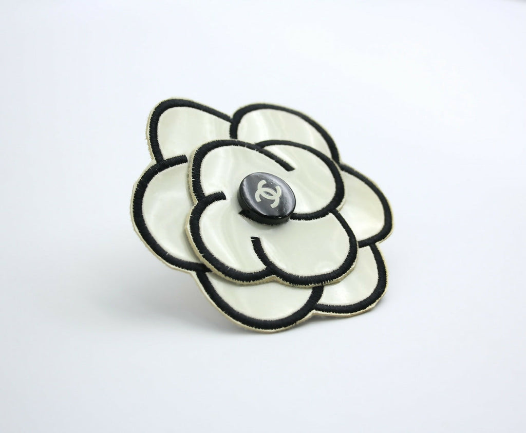Chanel Vintage 1995 Rubber Spring/Summer White Camellia Brooch
