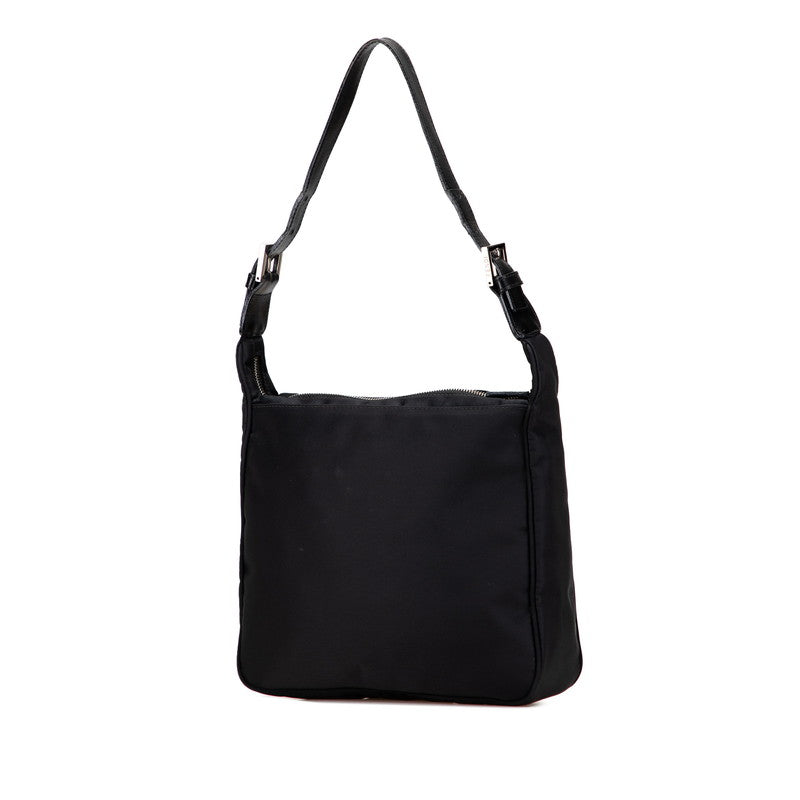Fendi FF Logo Nylon Leather Shoulder Bag