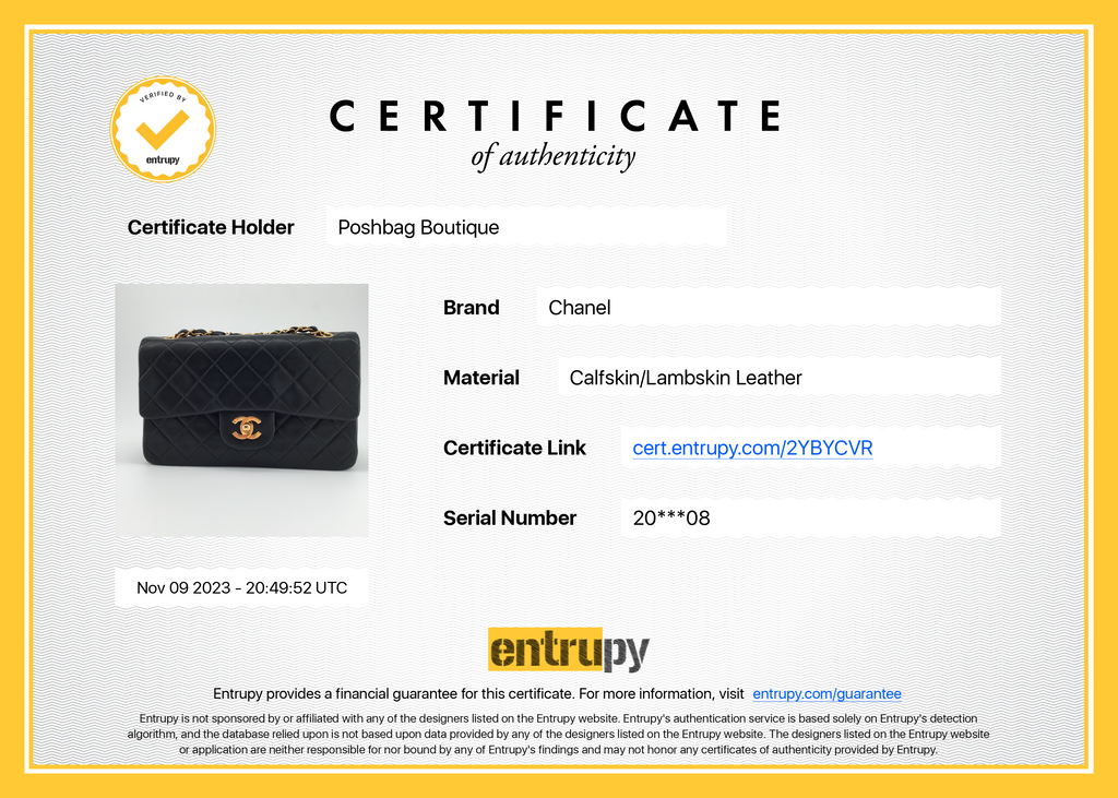 Chanel Classic Double Flap Small Lambskin Leather Bag