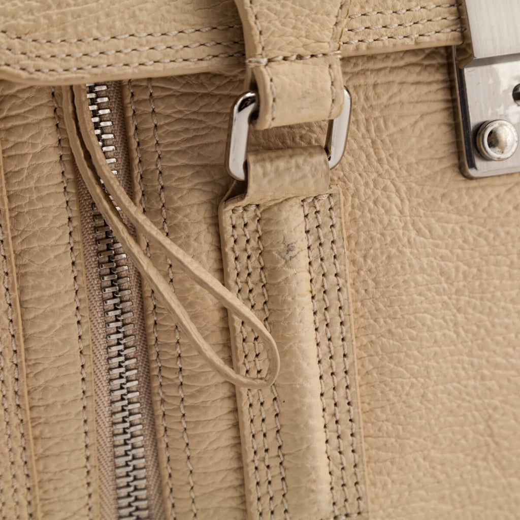 3.1 Phillip Lim Beige Textured Calfskin Medium Pashli Satchel