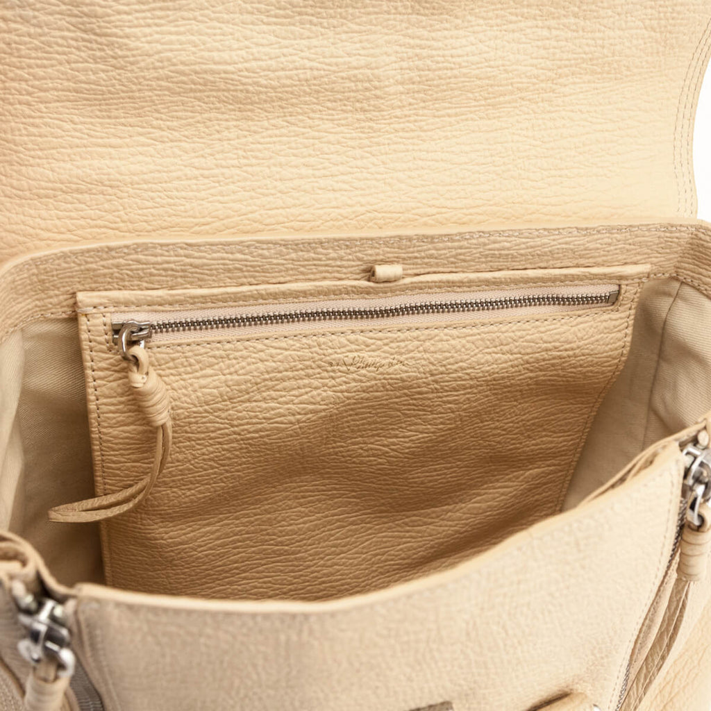 3.1 Phillip Lim Beige Textured Calfskin Medium Pashli Satchel