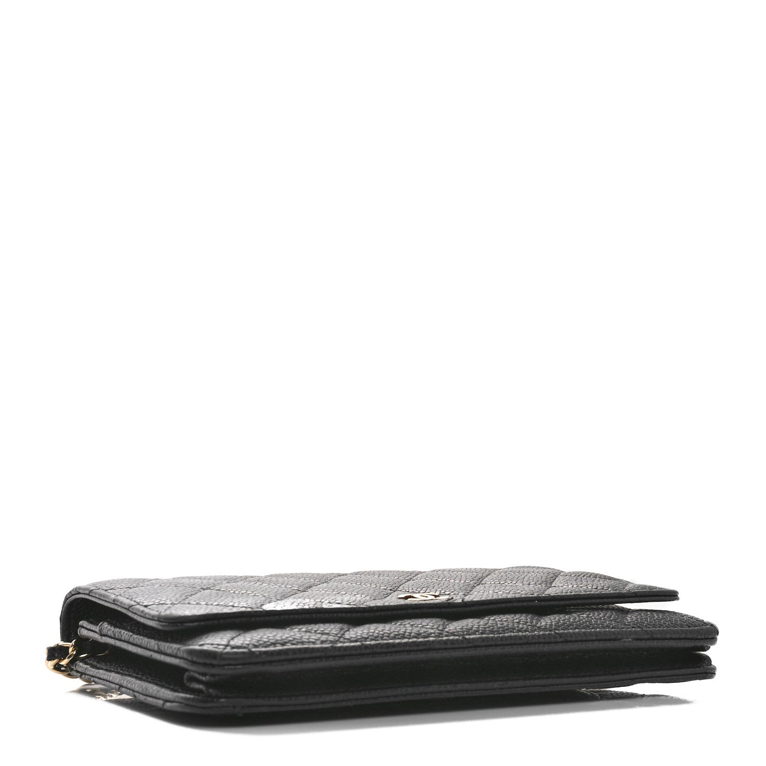 Caviar Quilted Wallet on Chain WOC Black