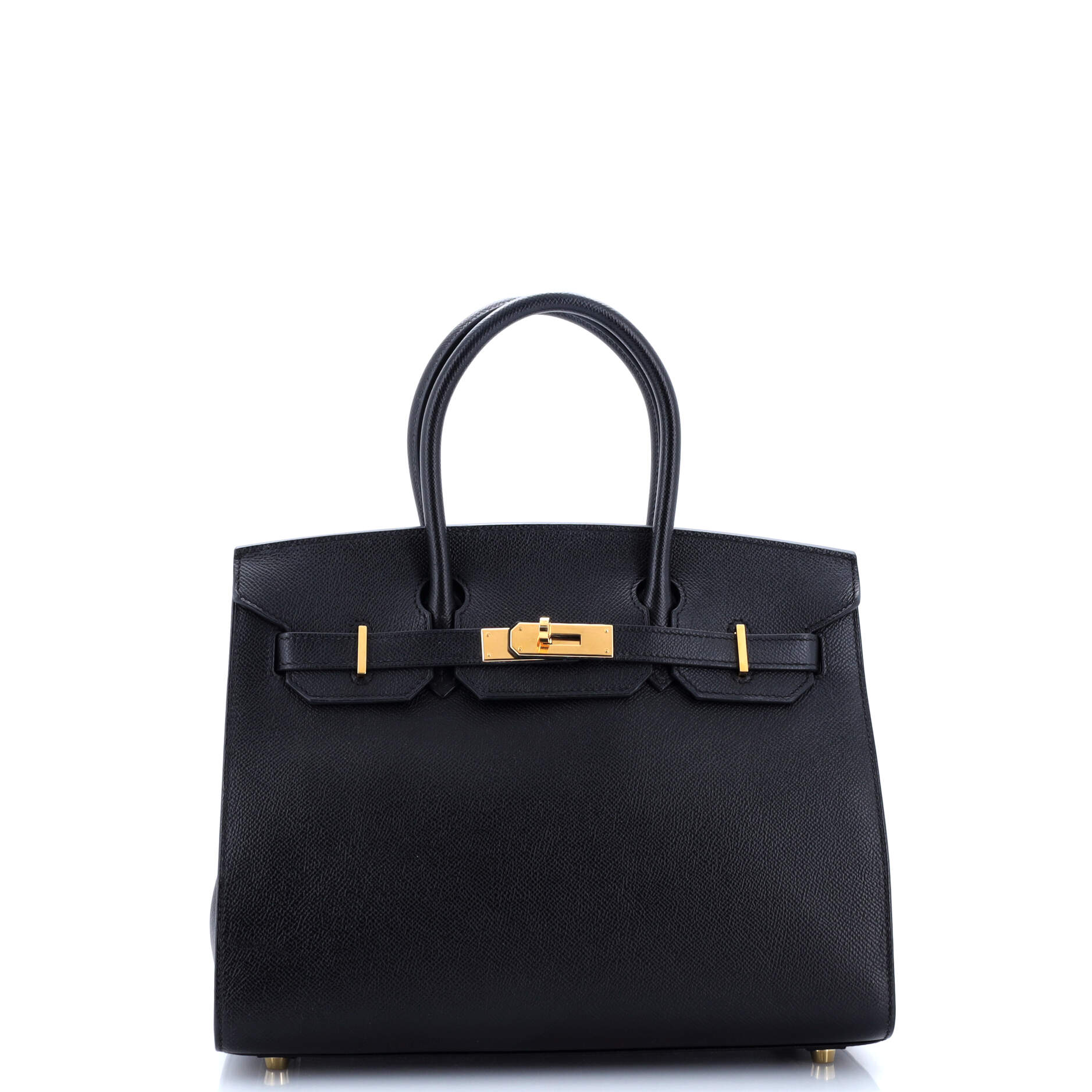 Birkin Sellier Bag Noir Epsom with Gold Hardware 30