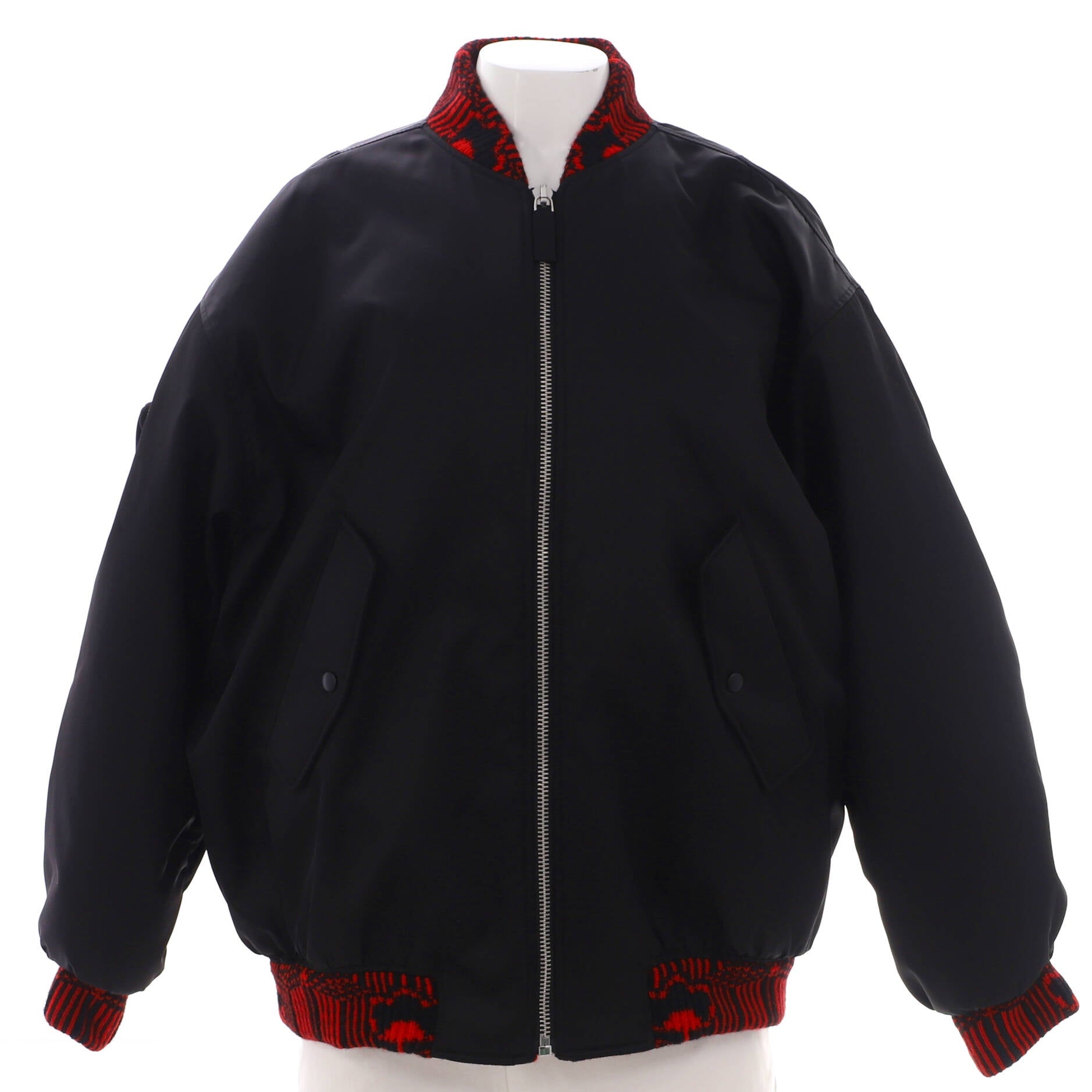 Women's Contrast Trim Zip Bomber Jacket Re-Nylon