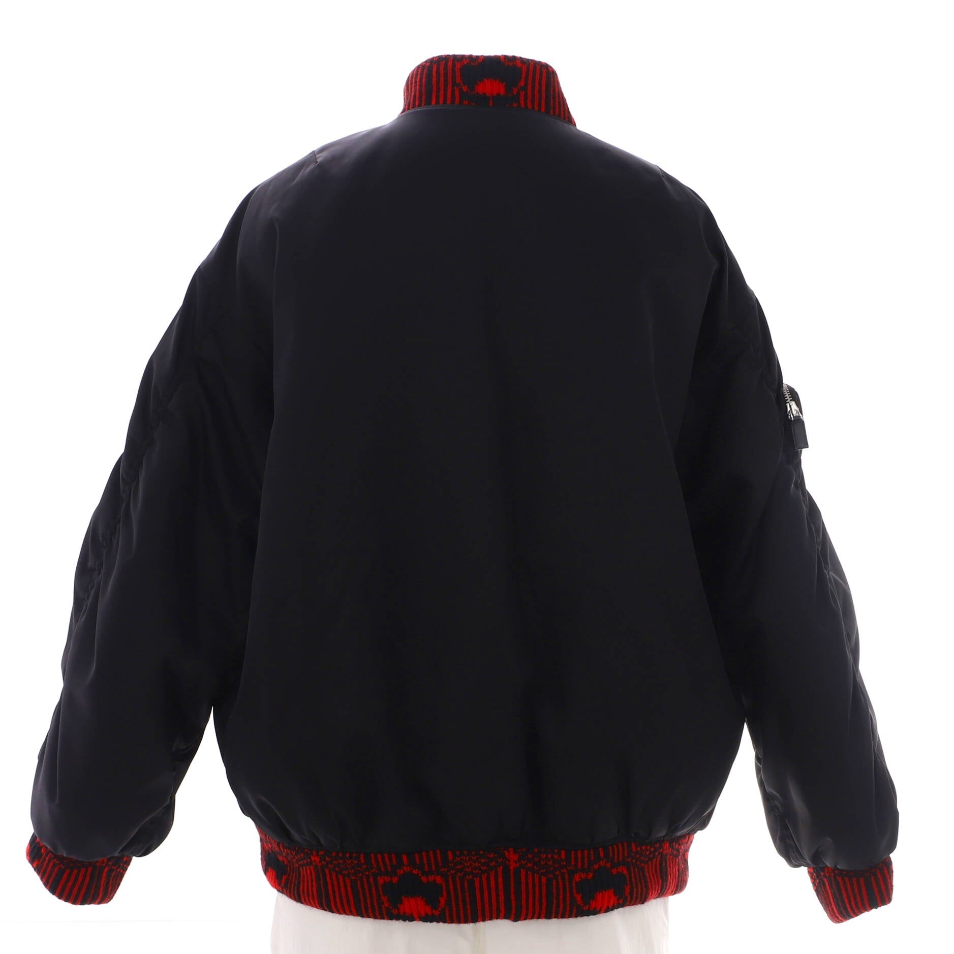 Women's Contrast Trim Zip Bomber Jacket Re-Nylon