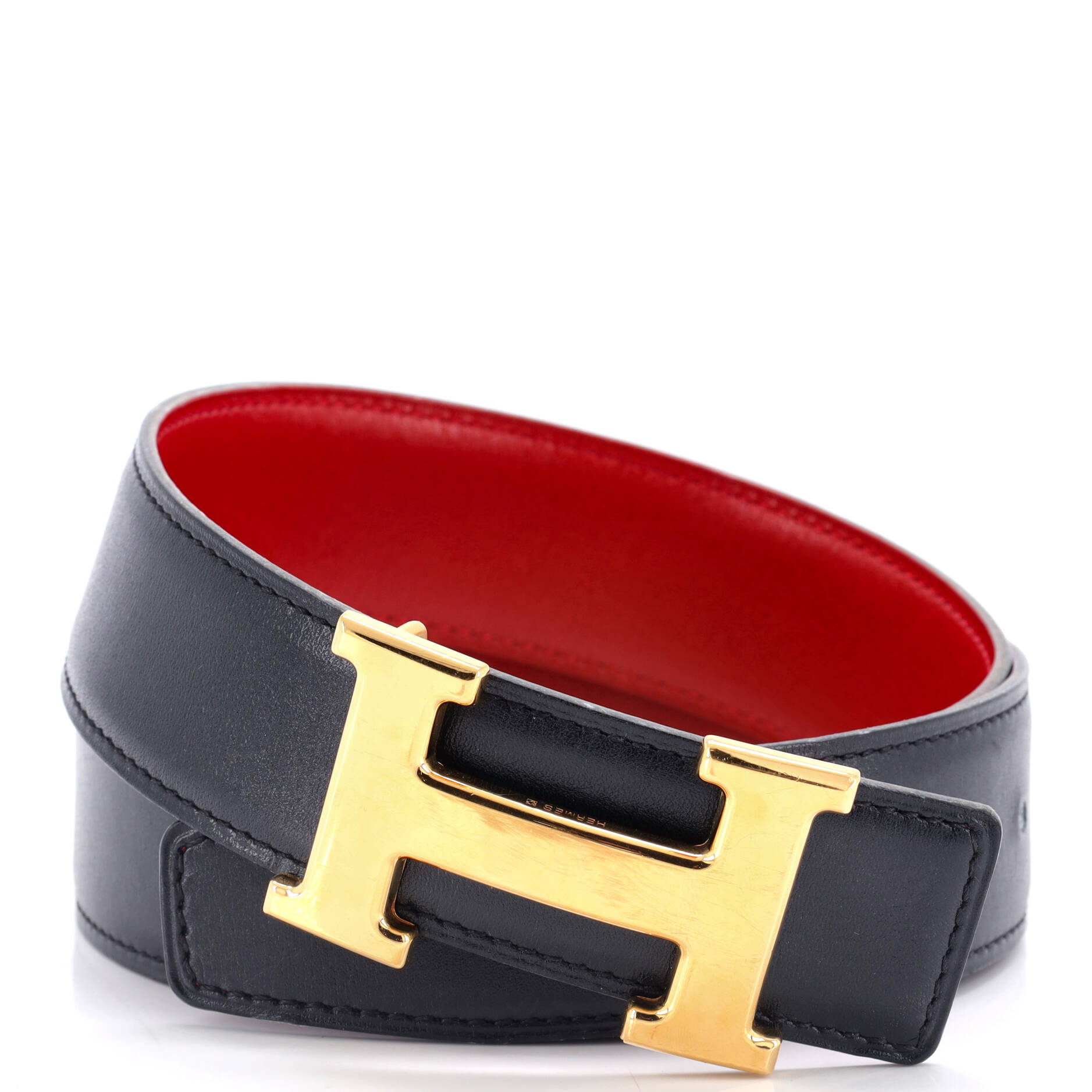 Constance Reversible Belt Leather with Guilloche Hardware Medium 65