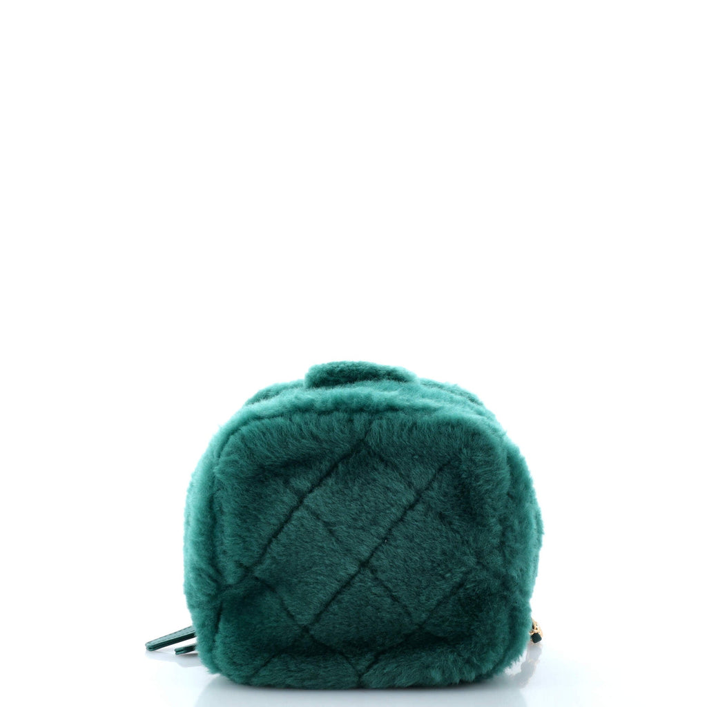 Coconing Top Handle Vanity Case with Chain Quilted Shearling Small
