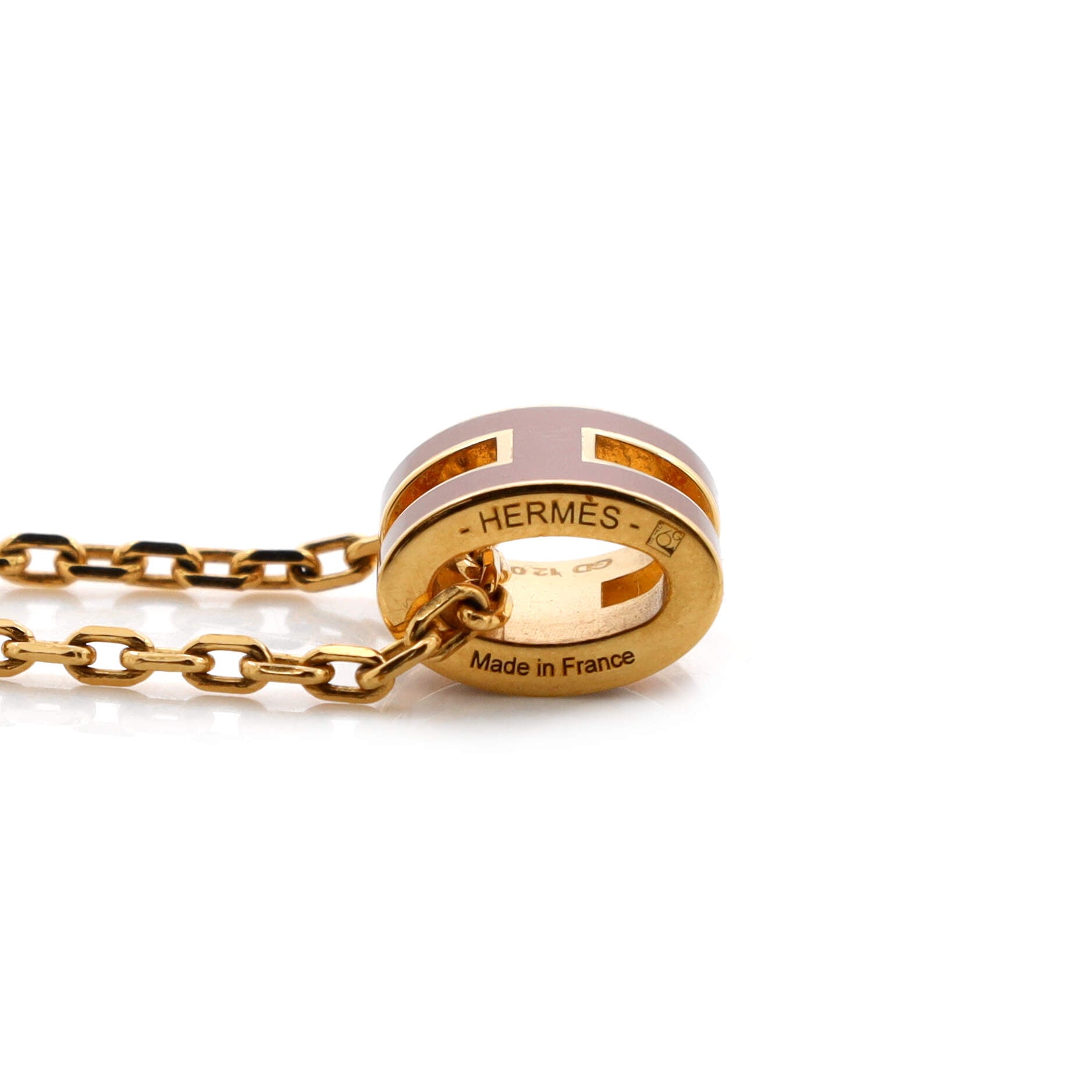 Pop H Pendant Chain Necklace Metal and Enamel Mini