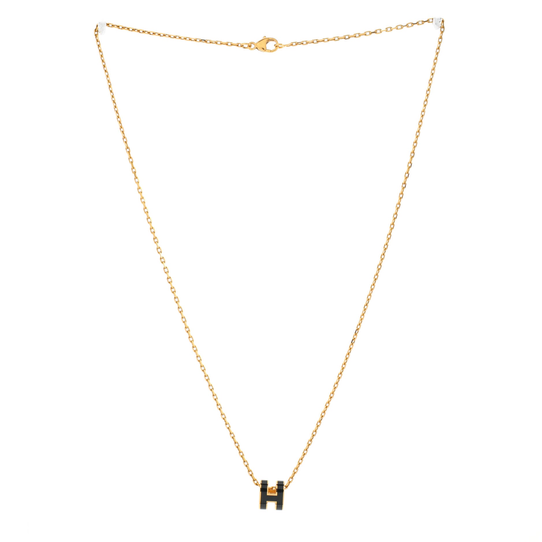 Pop H Pendant Chain Necklace Metal and Enamel Mini